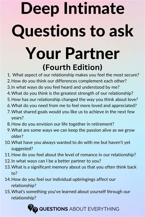 80 Deep Questions To Ask Your Partner .